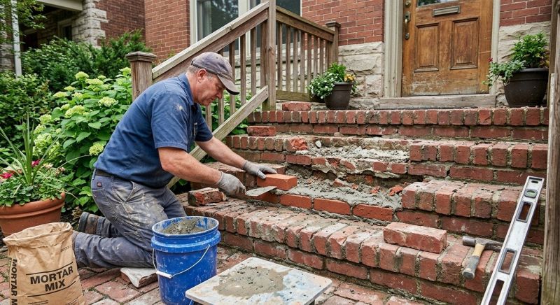 Brick Stoop Repair in Bergen County, NJ