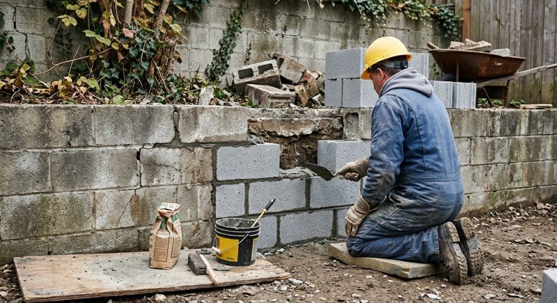 Cinder Block Wall Repair in Flushing, NY