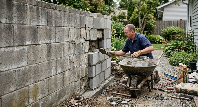 Cinder Block Wall Repair in Passaic County, NJ