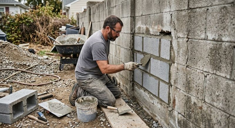 Cinder Block Wall Repair in Teaneck, NJ