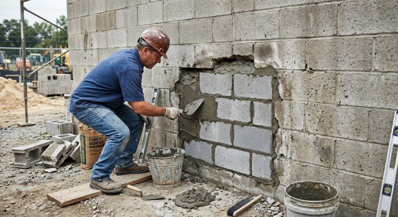 Cinder Block Wall Repair in Teaneck, NJ