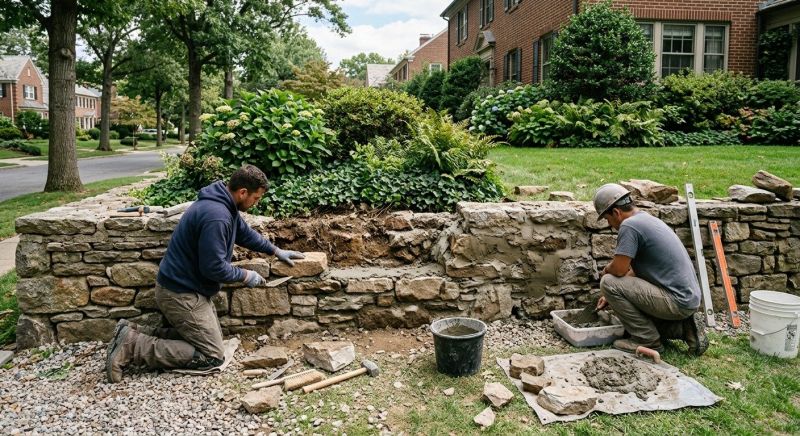 Stone Wall Repair in Elmhurst, NY